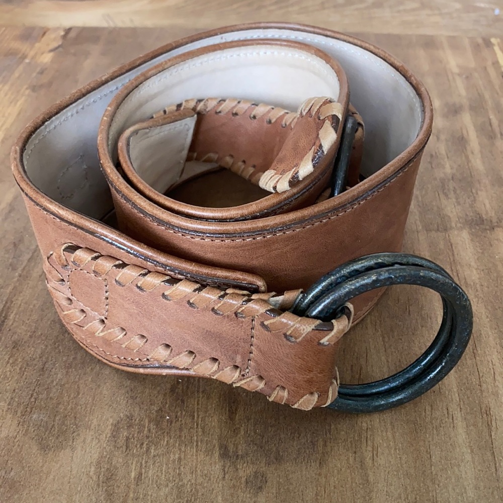 STREETS AHEAD HANDCRAFTED ITALIAN WIDE LEATHER BELT XL - Picture 2 of 11